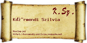 Körmendi Szilvia névjegykártya